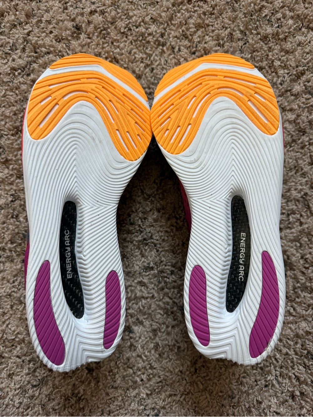 New Balance Women's Bright Pink and Coral FuelCell Running Sneakers - Picture 5 of 9